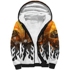 Personalized Wests Tigers Sherpa Hoodie Y2K Grunge Aesthetic With Cyber Flames and Starburst Graphics