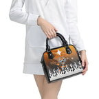 Personalized Wests Tigers Shoulder Handbag Y2K Grunge Aesthetic With Cyber Flames and Starburst Graphics
