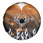 Personalized Wests Tigers Spare Tire Cover Y2K Grunge Aesthetic With Cyber Flames and Starburst Graphics