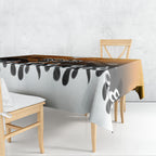 Personalized Wests Tigers Tablecloth Y2K Grunge Aesthetic With Cyber Flames and Starburst Graphics