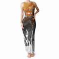 Personalized Wests Tigers Tank Maxi Dress Y2K Grunge Aesthetic With Cyber Flames and Starburst Graphics