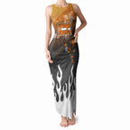 Personalized Wests Tigers Tank Maxi Dress Y2K Grunge Aesthetic With Cyber Flames and Starburst Graphics