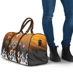 Personalized Wests Tigers Travel Bag Y2K Grunge Aesthetic With Cyber Flames and Starburst Graphics