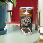 Personalized Wests Tigers Tumbler Cup Y2K Grunge Aesthetic With Cyber Flames and Starburst Graphics