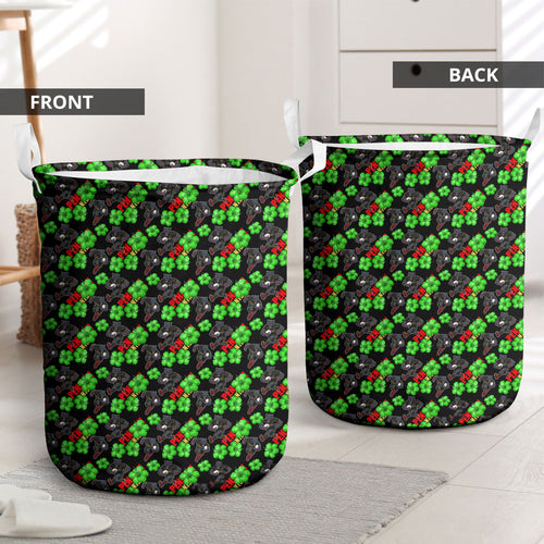 Penrith Panthers Laundry Basket Tropical Hibiscus Floral Seamless Rugby Mascot