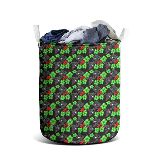 Penrith Panthers Laundry Basket Tropical Hibiscus Floral Seamless Rugby Mascot