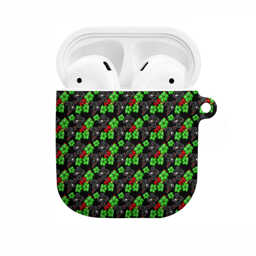 Penrith Panthers AirPods Case Tropical Hibiscus Floral Seamless Rugby Mascot