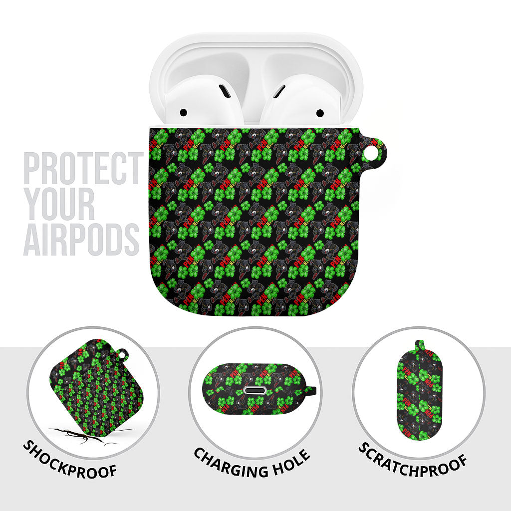 Penrith Panthers AirPods Case Tropical Hibiscus Floral Seamless Rugby Mascot