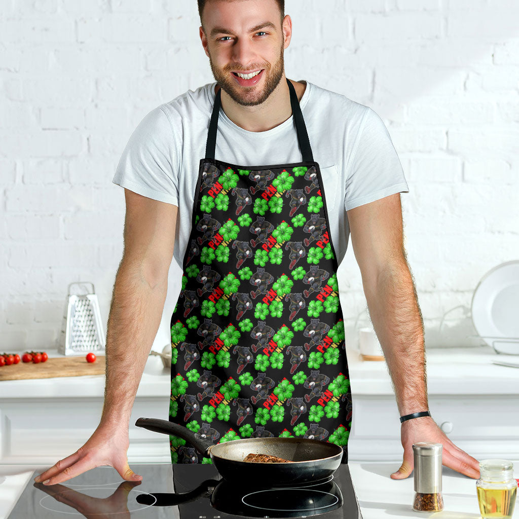 Penrith Panthers Apron Tropical Hibiscus Floral Seamless Rugby Mascot