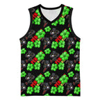 Penrith Panthers Basketball Jersey Tropical Hibiscus Floral Seamless Rugby Mascot