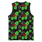 Penrith Panthers Basketball Jersey Tropical Hibiscus Floral Seamless Rugby Mascot