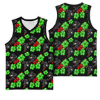 Penrith Panthers Basketball Jersey Tropical Hibiscus Floral Seamless Rugby Mascot