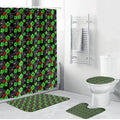 Penrith Panthers Bathroom Set Tropical Hibiscus Floral Seamless Rugby Mascot