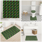 Penrith Panthers Bathroom Set Tropical Hibiscus Floral Seamless Rugby Mascot