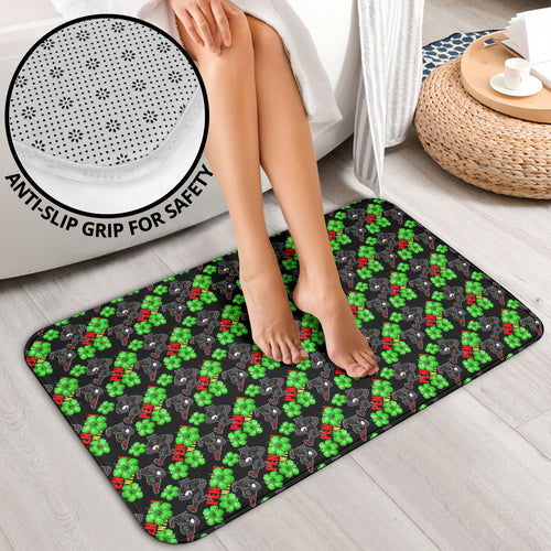 Penrith Panthers Bathroom Set Tropical Hibiscus Floral Seamless Rugby Mascot