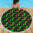 Penrith Panthers Beach Blanket Tropical Hibiscus Floral Seamless Rugby Mascot