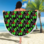 Penrith Panthers Beach Blanket Tropical Hibiscus Floral Seamless Rugby Mascot