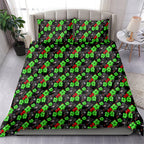 Penrith Panthers Bedding Set Tropical Hibiscus Floral Seamless Rugby Mascot