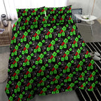 Penrith Panthers Bedding Set Tropical Hibiscus Floral Seamless Rugby Mascot
