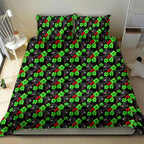 Penrith Panthers Bedding Set Tropical Hibiscus Floral Seamless Rugby Mascot