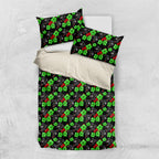 Penrith Panthers Bedding Set Tropical Hibiscus Floral Seamless Rugby Mascot