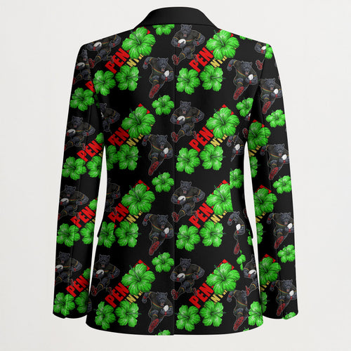 Penrith Panthers Blazer Tropical Hibiscus Floral Seamless Rugby Mascot