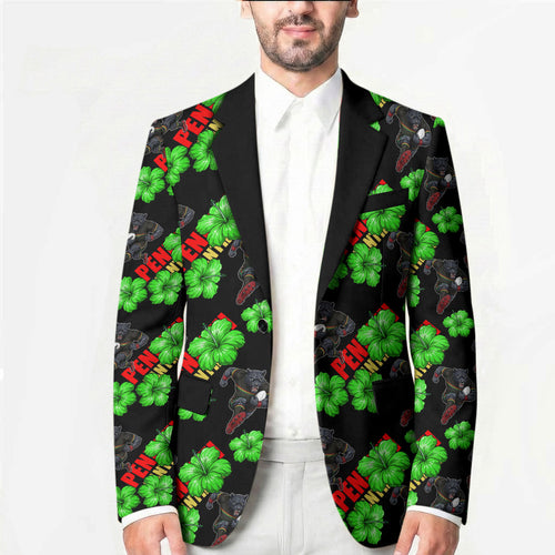 Penrith Panthers Blazer Tropical Hibiscus Floral Seamless Rugby Mascot