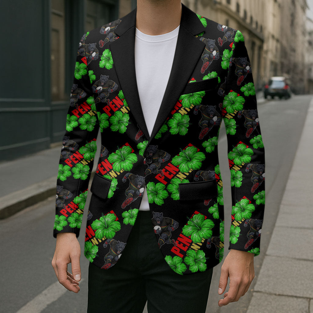 Penrith Panthers Blazer Tropical Hibiscus Floral Seamless Rugby Mascot