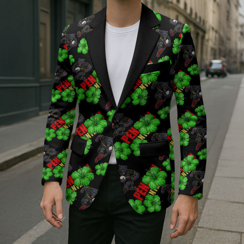 Penrith Panthers Blazer Tropical Hibiscus Floral Seamless Rugby Mascot