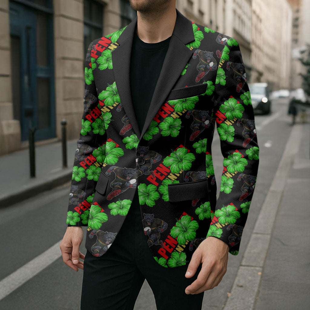 Penrith Panthers Blazer Tropical Hibiscus Floral Seamless Rugby Mascot