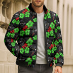 Penrith Panthers Bomber Puffer Jacket Tropical Hibiscus Floral Seamless Rugby Mascot