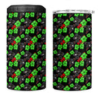 Penrith Panthers 4 in 1 Can Cooler Tumbler Tropical Hibiscus Floral Seamless Rugby Mascot