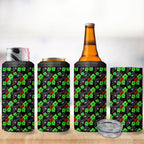 Penrith Panthers 4 in 1 Can Cooler Tumbler Tropical Hibiscus Floral Seamless Rugby Mascot