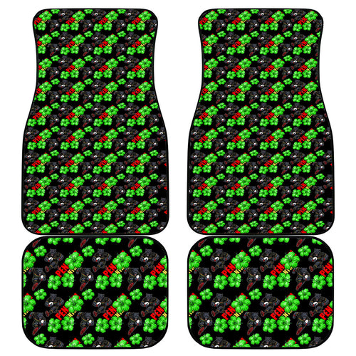 Penrith Panthers Car Mats Tropical Hibiscus Floral Seamless Rugby Mascot
