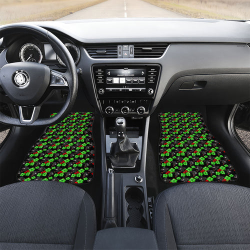 Penrith Panthers Car Mats Tropical Hibiscus Floral Seamless Rugby Mascot