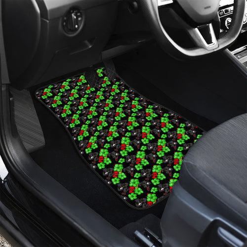 Penrith Panthers Car Mats Tropical Hibiscus Floral Seamless Rugby Mascot