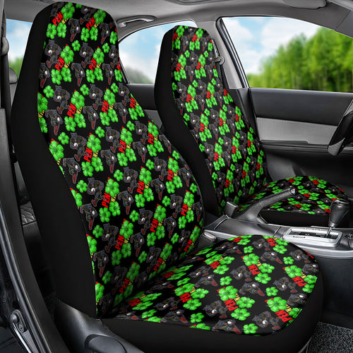 Penrith Panthers Car Seat Cover Tropical Hibiscus Floral Seamless Rugby Mascot