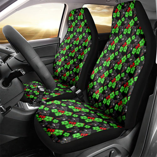 Penrith Panthers Car Seat Cover Tropical Hibiscus Floral Seamless Rugby Mascot