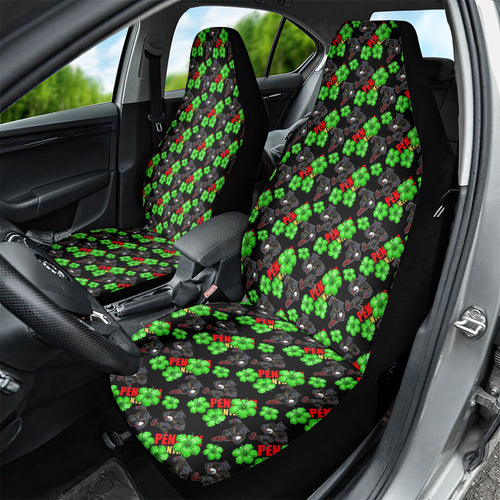 Penrith Panthers Car Seat Cover Tropical Hibiscus Floral Seamless Rugby Mascot