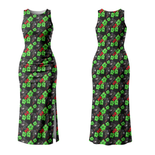 Penrith Panthers Couples Matching Tank Maxi Dress and Hawaiian Shirt Tropical Hibiscus Floral Seamless Rugby Mascot