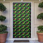 Penrith Panthers Door Cover Tropical Hibiscus Floral Seamless Rugby Mascot
