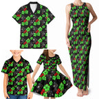 Penrith Panthers Family Matching Tank Maxi Dress and Hawaiian Shirt Tropical Hibiscus Floral Seamless Rugby Mascot
