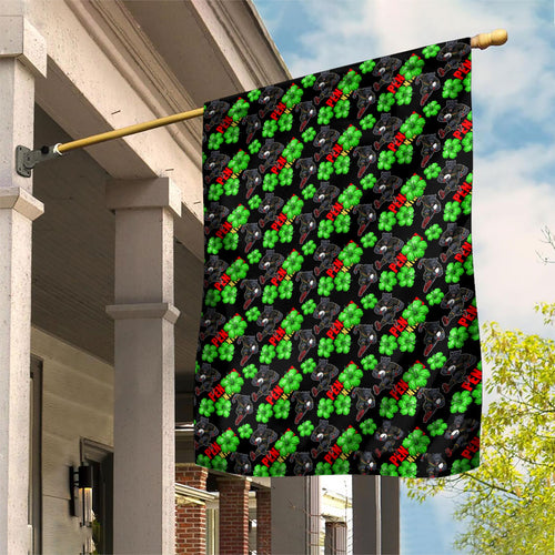 Penrith Panthers Garden Flag Tropical Hibiscus Floral Seamless Rugby Mascot