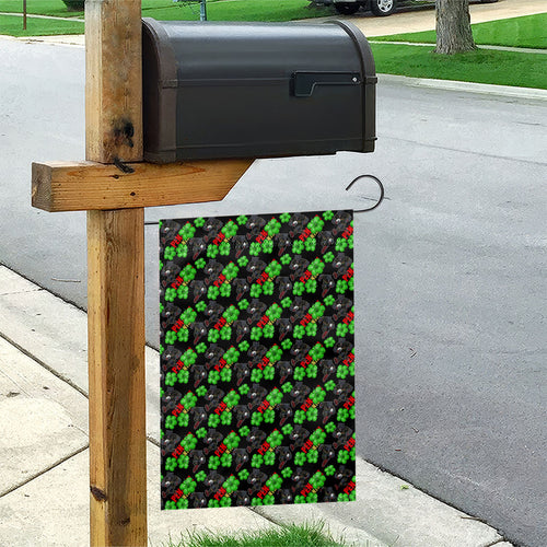 Penrith Panthers Garden Flag Tropical Hibiscus Floral Seamless Rugby Mascot