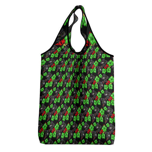 Penrith Panthers Grocery Bag Tropical Hibiscus Floral Seamless Rugby Mascot
