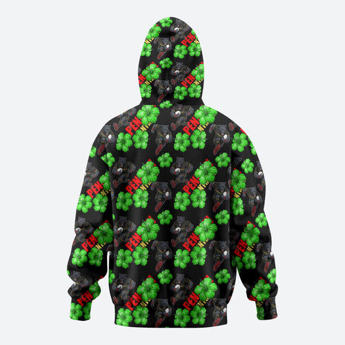 Penrith Panthers Hoodie Tropical Hibiscus Floral Seamless Rugby Mascot