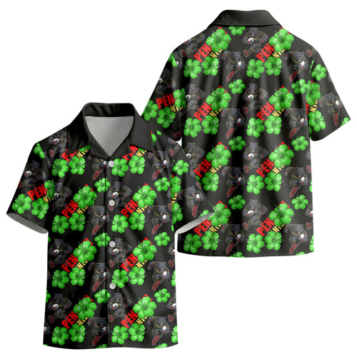 Penrith Panthers Kid Hawaiian Shirt Tropical Hibiscus Floral Seamless Rugby Mascot