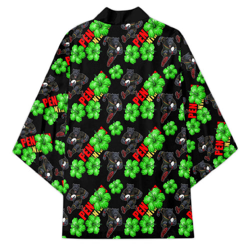 Penrith Panthers Kimono Tropical Hibiscus Floral Seamless Rugby Mascot