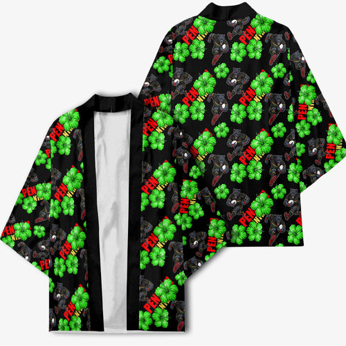 Penrith Panthers Kimono Tropical Hibiscus Floral Seamless Rugby Mascot