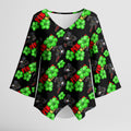 Penrith Panthers Kimono Sleeve Blouse Tropical Hibiscus Floral Seamless Rugby Mascot